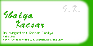 ibolya kacsar business card